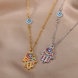 Zircon Evil Eye Necklace