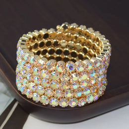 Crystal Bridal Layered Bangles