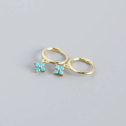 Floral Zircon Silver Studs
