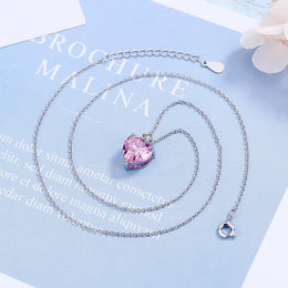 Pink Heart Zircon Necklace