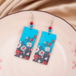 Black Acrylic Flower Earrings