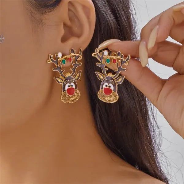 Christmas Bow Bell Earrings