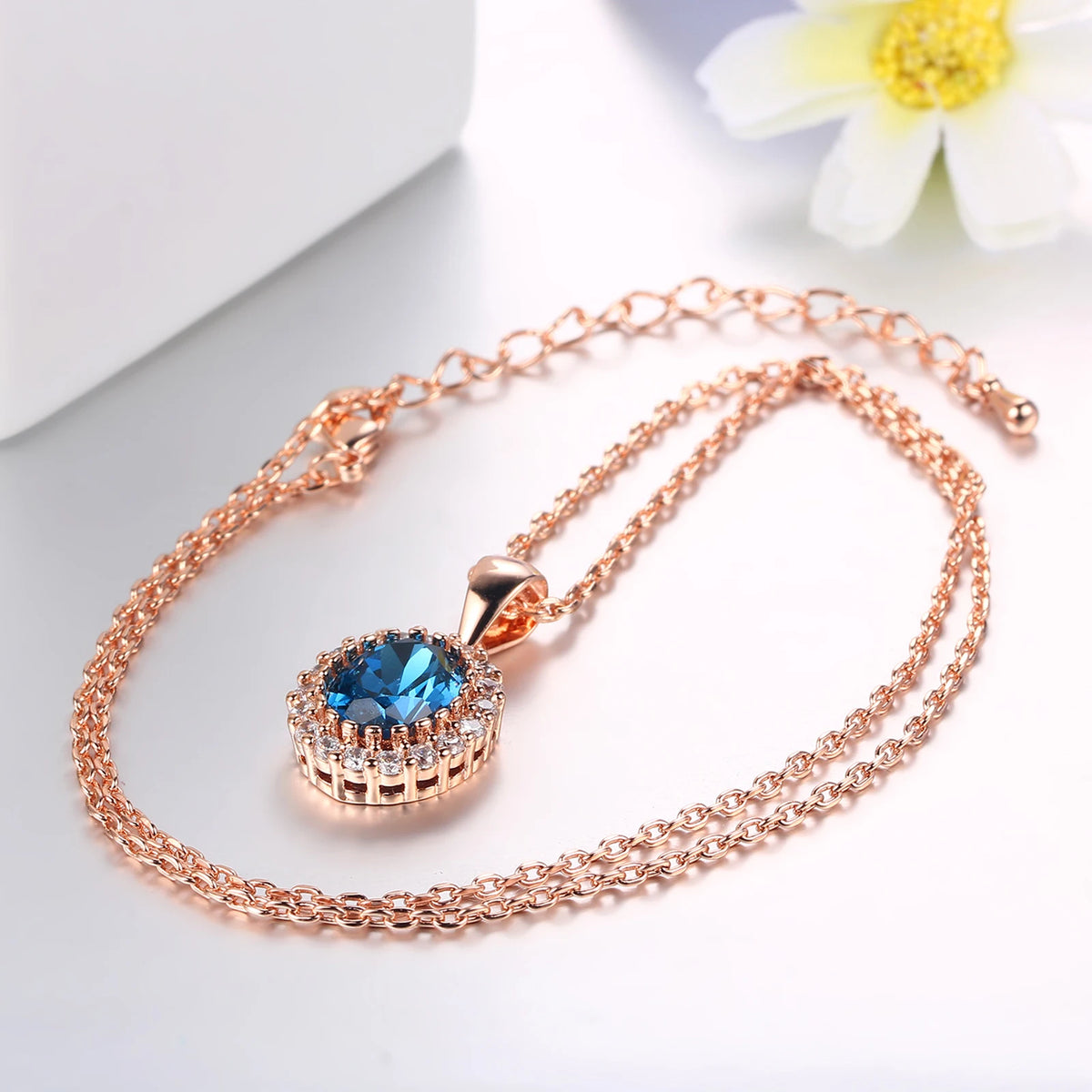 Rose Gold Crystal Necklace