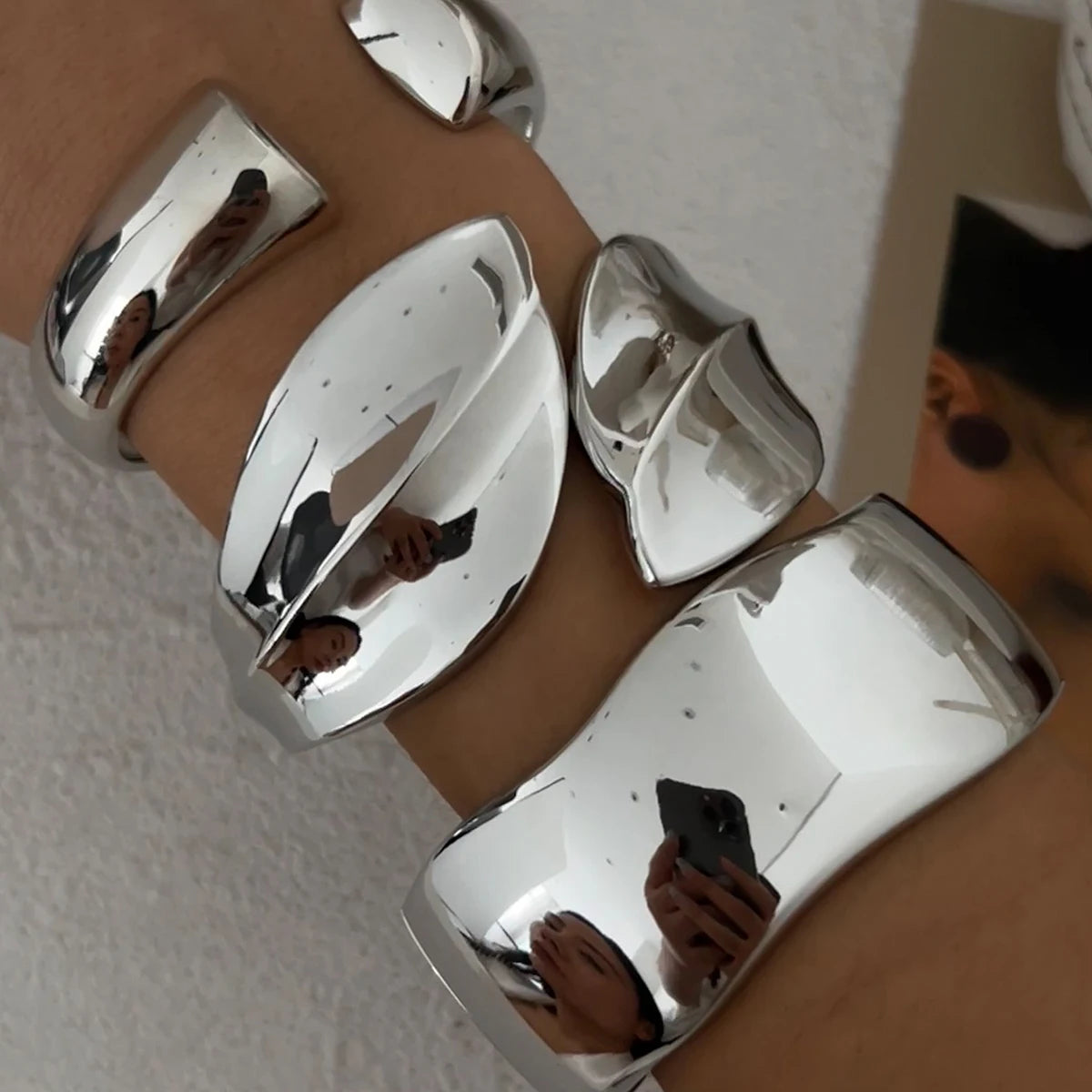 Rhinestone Waterdrop Cuff Bracelet