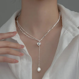 Sterling Pearl Chain Necklace