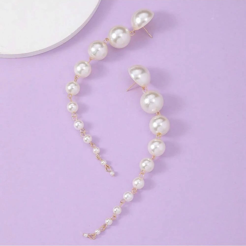 Pearl Tassel Drop Earrings