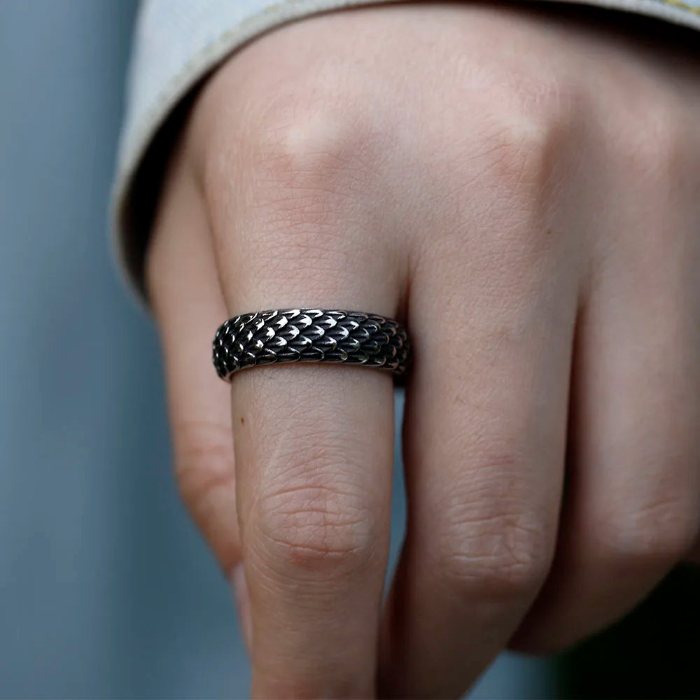 Viking Dragon Steel Ring