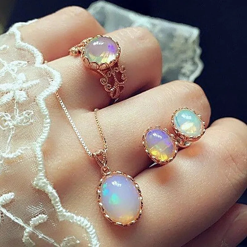 Blue Crystal Bridal Set