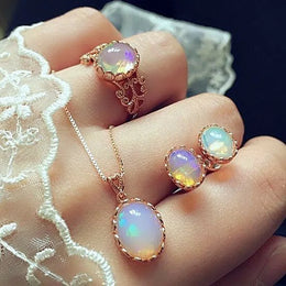 Blue Crystal Bridal Set