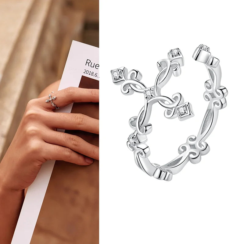 WOSTU Adjustable Sterling Ring