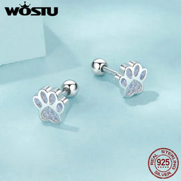 Pink Opal Paw Studs