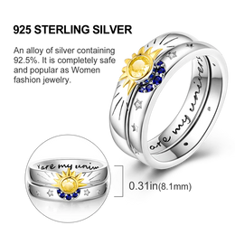 Blue Zircon Moon Ring