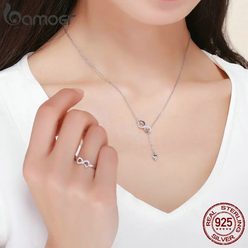 Infinity Love Silver Necklace