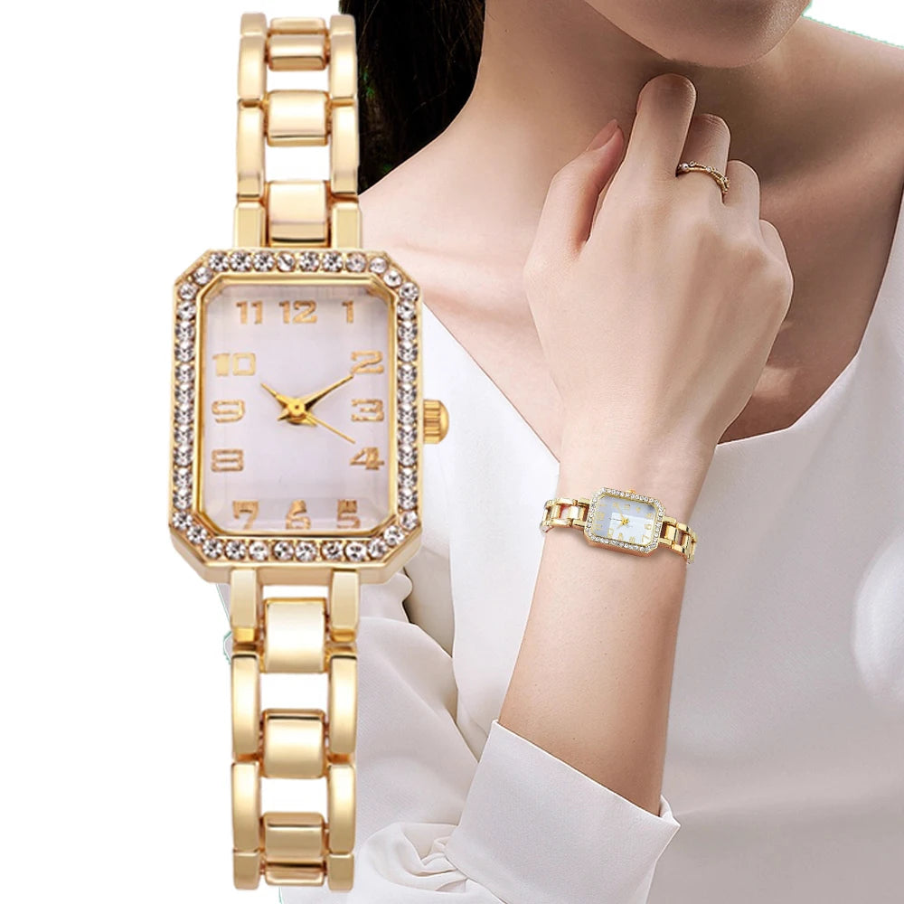 Crystal Square Quartz Watch