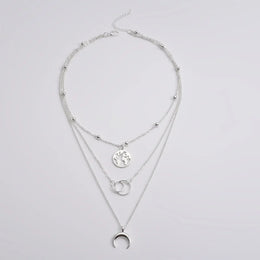 Moon World Map Necklace