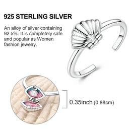 Blue Zircon Moon Ring
