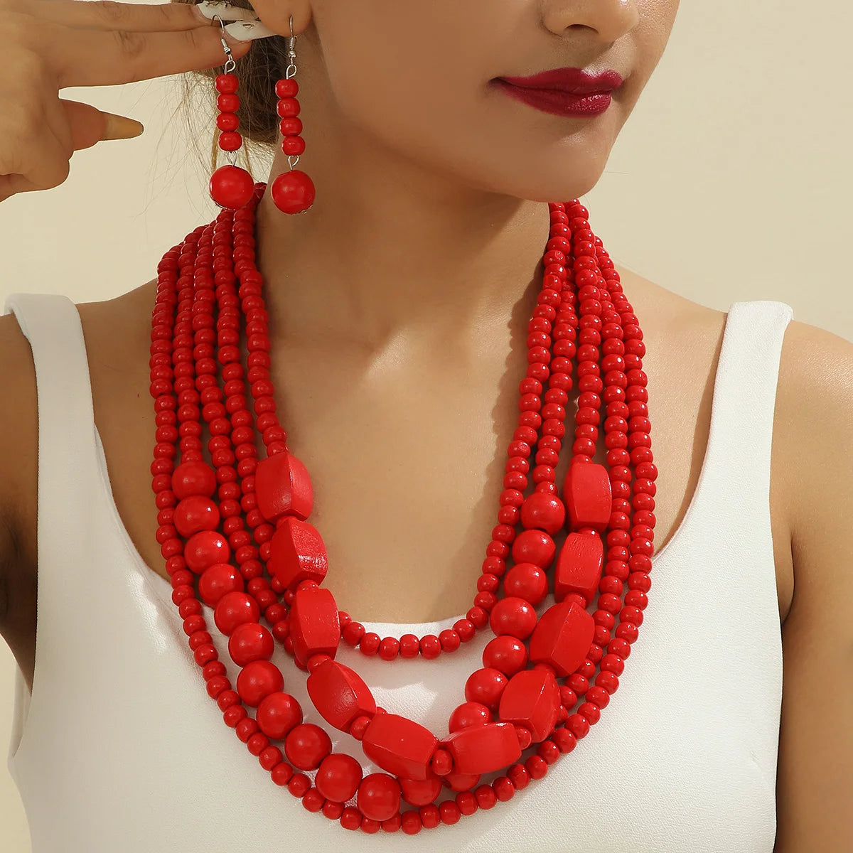 Bohemian Wooden Bead Set