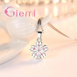 Cherry Blossom Zircon Necklace