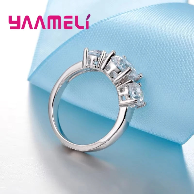 Silver Zircon Band Ring