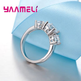 Silver Zircon Band Ring
