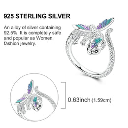 Blue Zircon Moon Ring