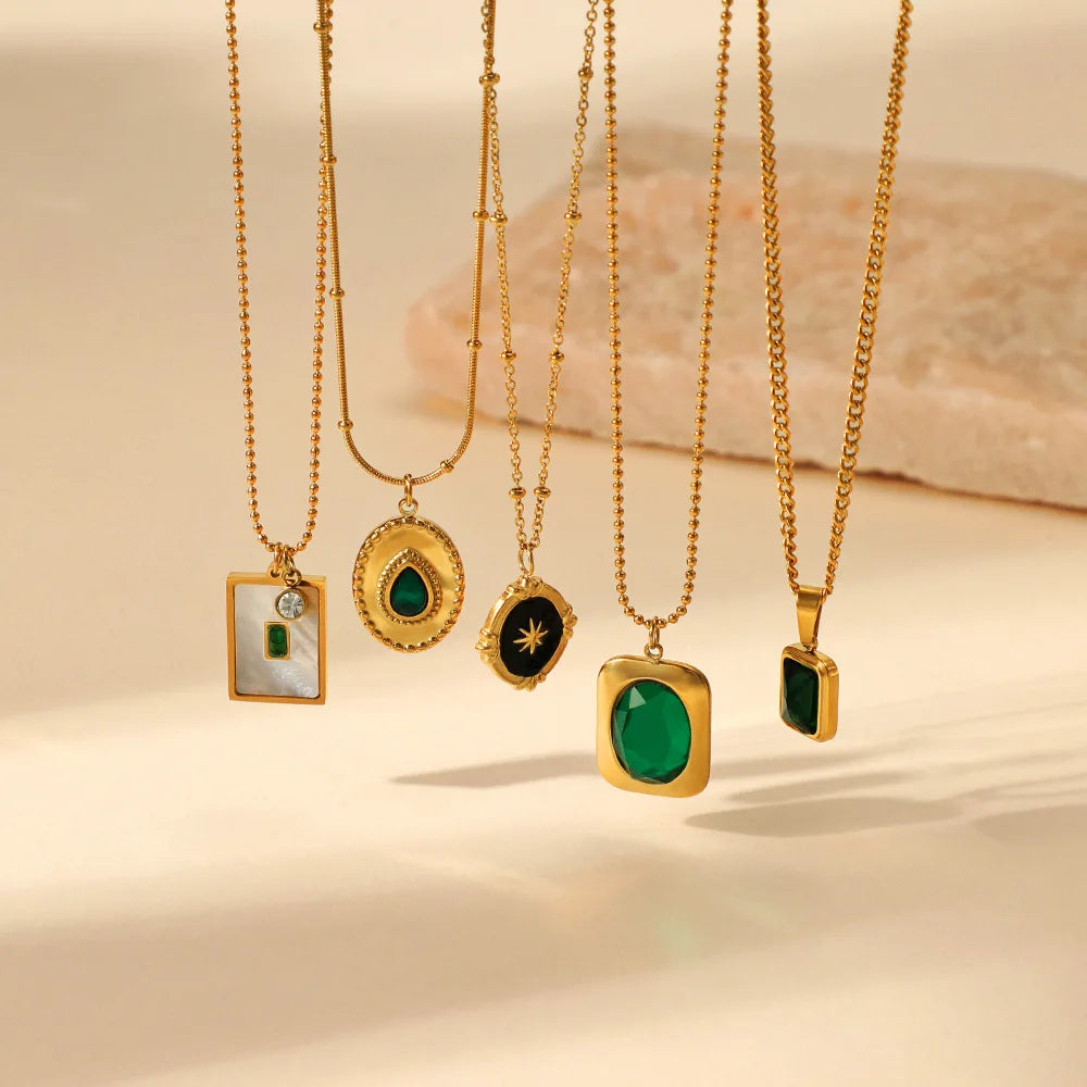 Vintage Moon Steel Necklace