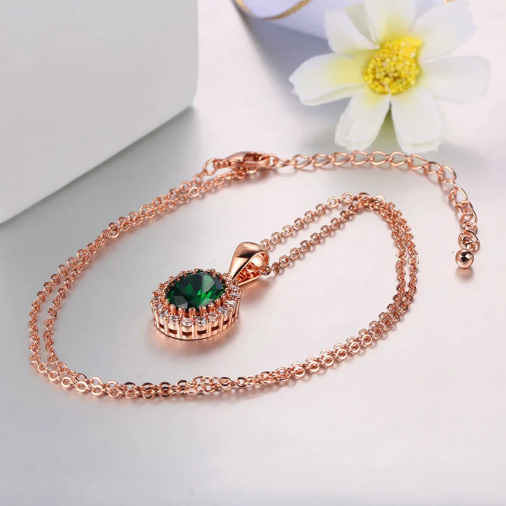 Rose Gold Crystal Necklace