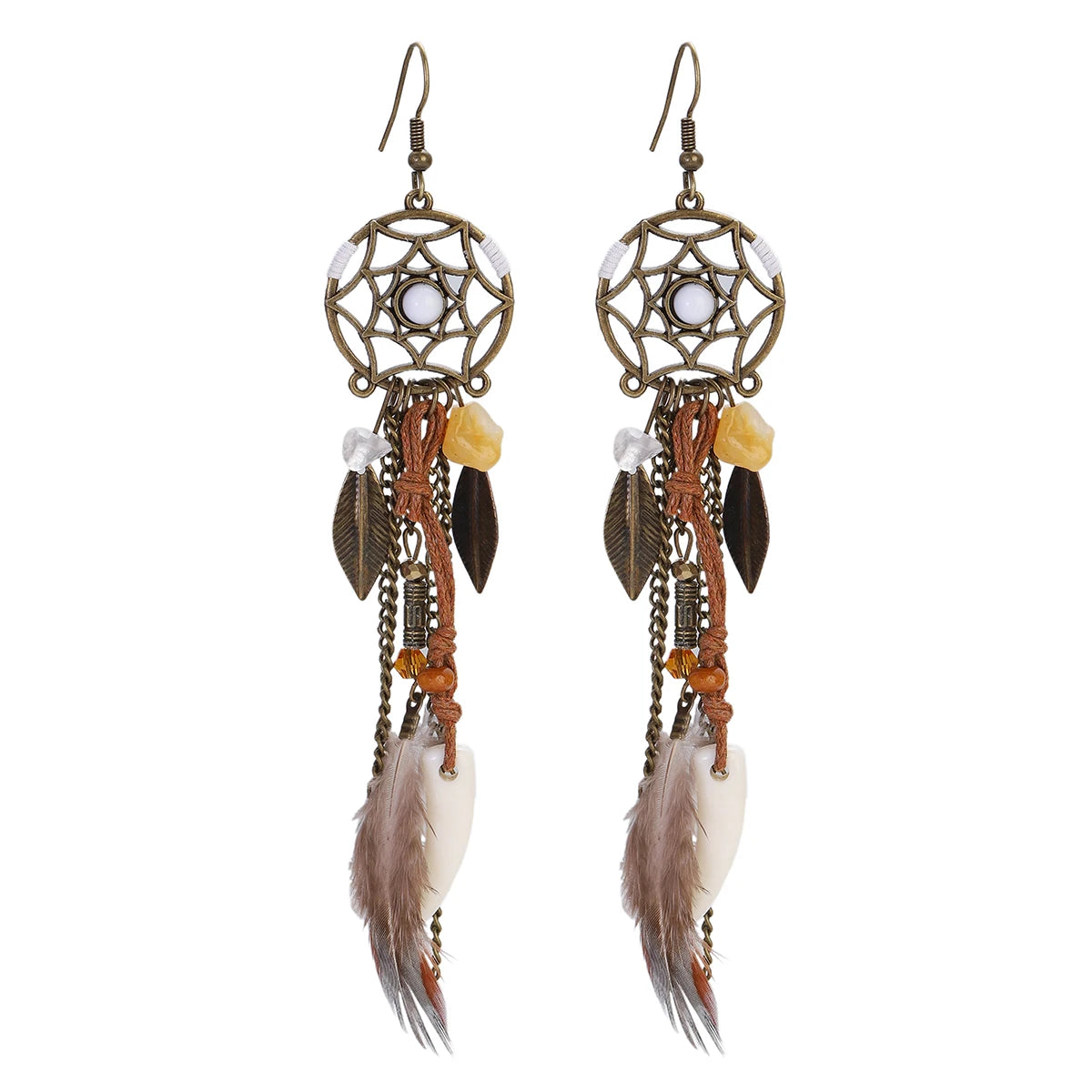 Dreamcatcher Feather Tassel Earrings