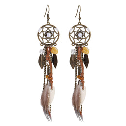 Dreamcatcher Feather Tassel Earrings