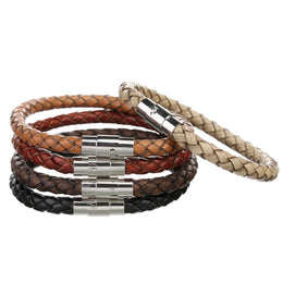 Woven Leather Magnetic Bracelet