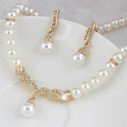 Gold Pearl Bridal Set