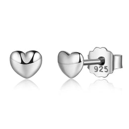 Petite Heart Silver Earrings