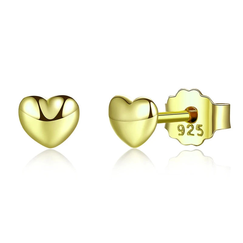 Petite Heart Silver Earrings