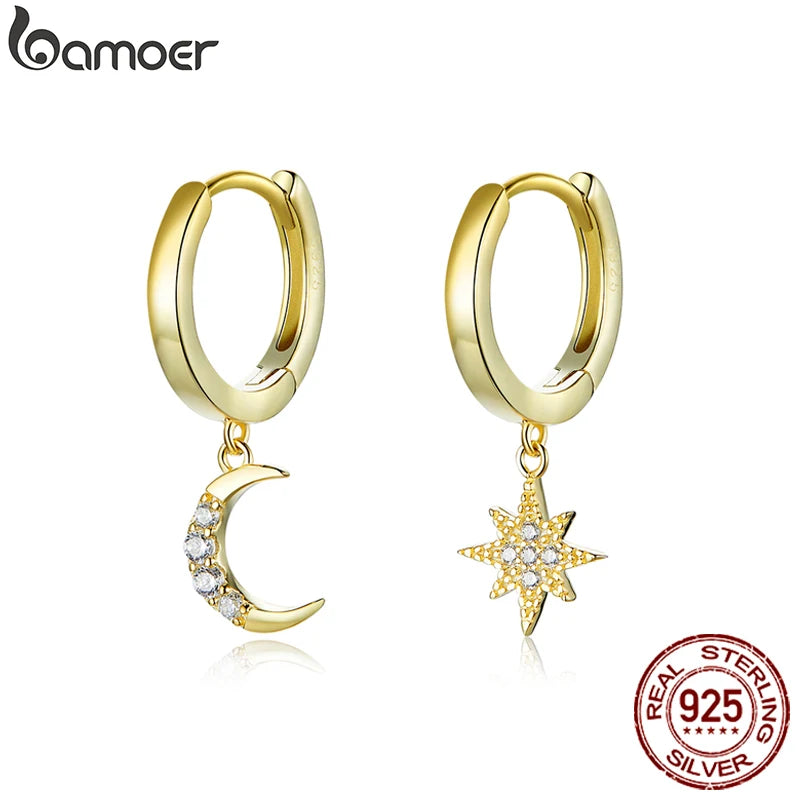 Moon Star Dangle Earrings