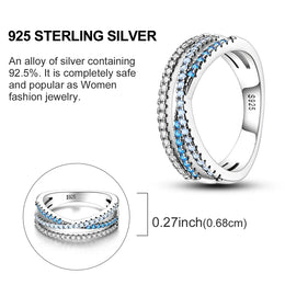 Blue Zircon Moon Ring