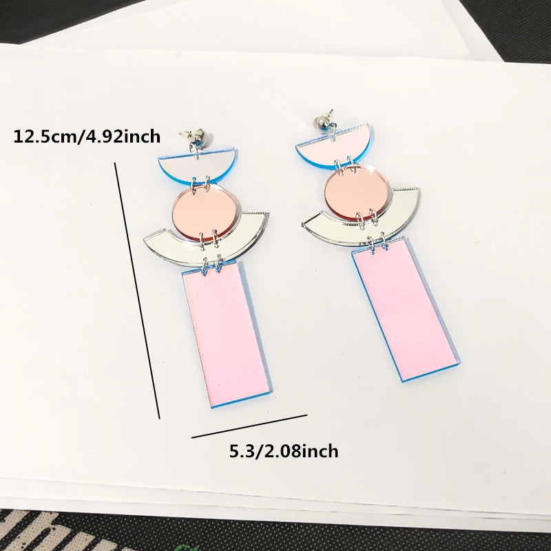 Iridescent Geometric Acrylic Earrings