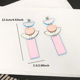Iridescent Geometric Acrylic Earrings