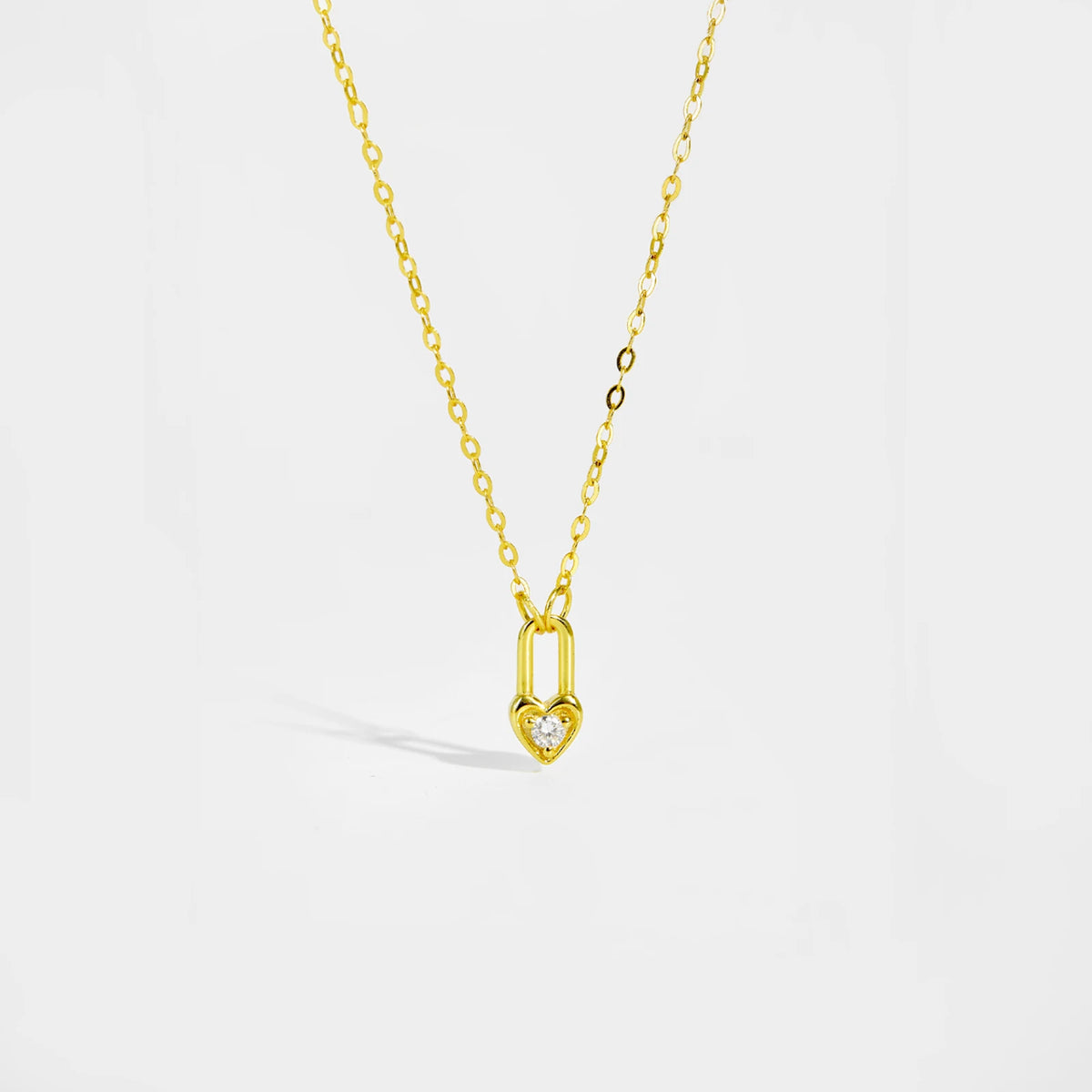 Heart Padlock Silver Necklace