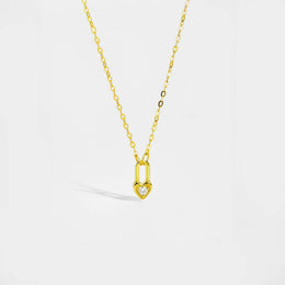 Heart Padlock Silver Necklace