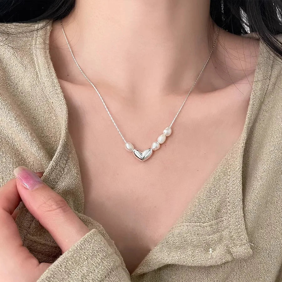 Sterling Pearl Chain Necklace