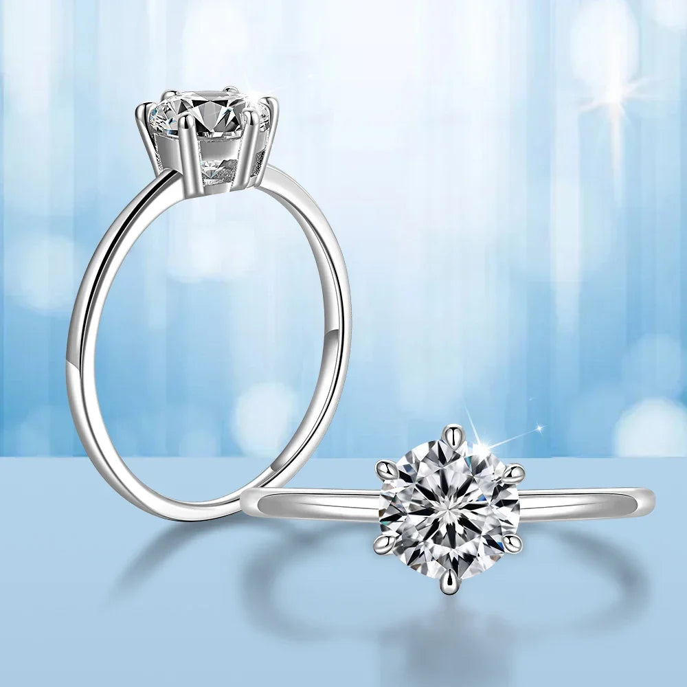 Moissanite Sterling Wedding Ring