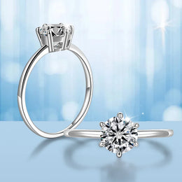Moissanite Sterling Wedding Ring