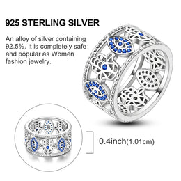 Blue Zircon Moon Ring