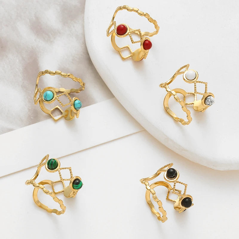 Natural Stone Open Ring