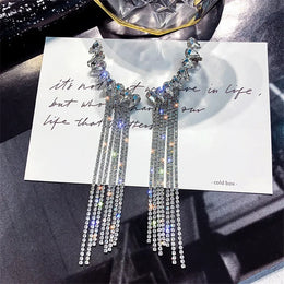 Crystal Tassel Drop Earrings