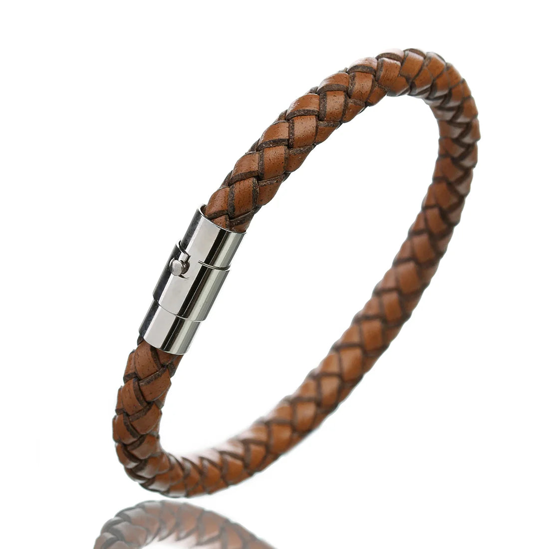 Woven Leather Magnetic Bracelet