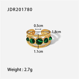 Natural Stone Steel Ring