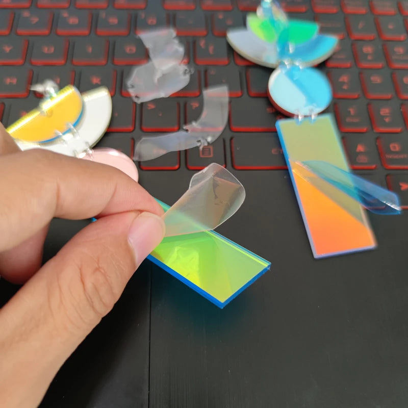 Iridescent Geometric Acrylic Earrings