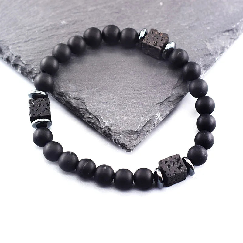 Frosted Volcanic Bead Bracelet