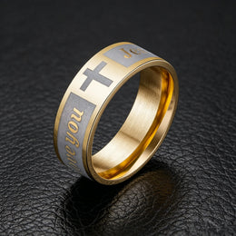 Christian Cross Engraved Ring
